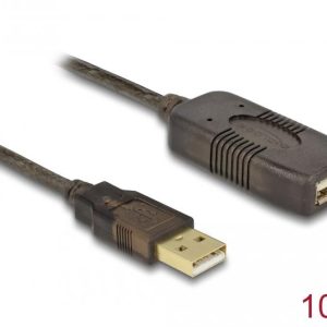 Удължителен кабел DeLock, USB-A мъжко - USB-A женско, USB 2.0, 10 м, Черен - Image 2