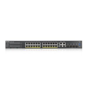 Суич ZyXEL GS-2220-28HP, 24 портов Layer2+, 24x Gigabit PoE + 4x Gigabit combo (RJ45/SFP), Управляем - Image 2