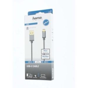 Кабел HAMA, USB-C мъжко - USB-A мъжко, 0.75 м., 5 звезди, 480Mbit/s, Черен - Image 3