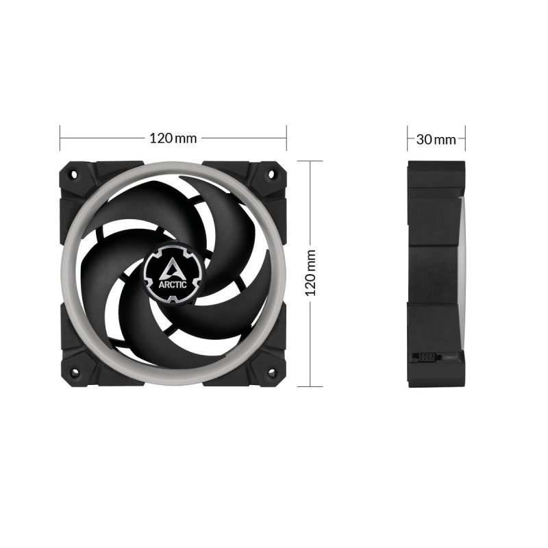 Вентилатори ARCTIC BioniX P120 A-RGB Black 120mm 3 Броя, Включен контролер - Image 7