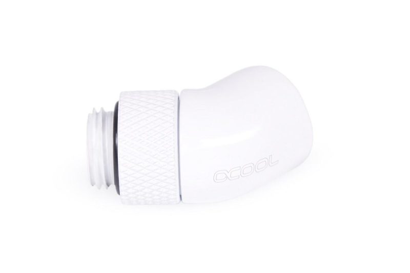 Ъглов адаптер Alphacool Eiszapfen, 45°, G1/4 външна към G1/4 вътрешна резба, Бял - Image 3