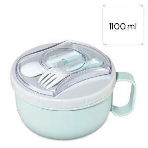 Комплект кутия за храна с прибори Xavax To Go, 1100 мл, пастелно синьо - Image 15