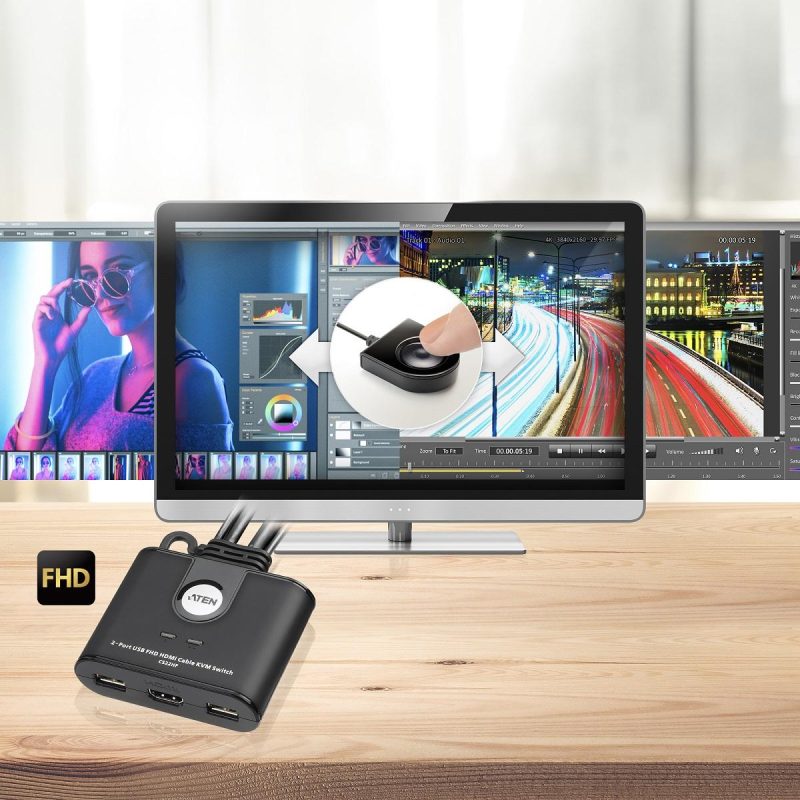 Превключвател KVM ATEN CS22HF, Дву портов USB HDMI - Image 4