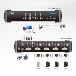 KVMP превключвател, ATEN CS1764A-AT, 4-портов - Image 4