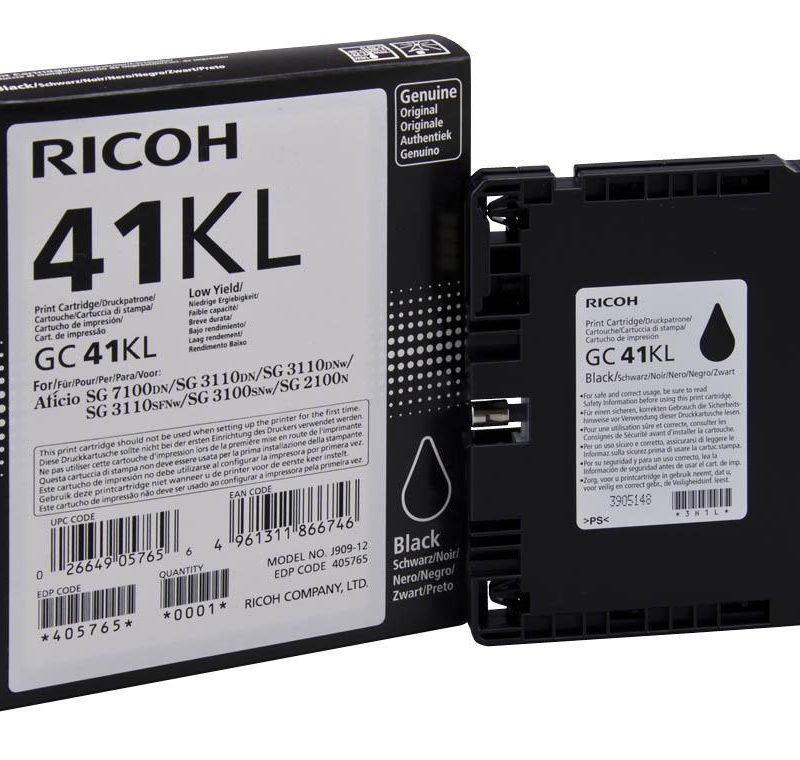 Мастило гел RICOH GC 41KL, GelJet SG 2100N/2100DN, 600 копия Черен