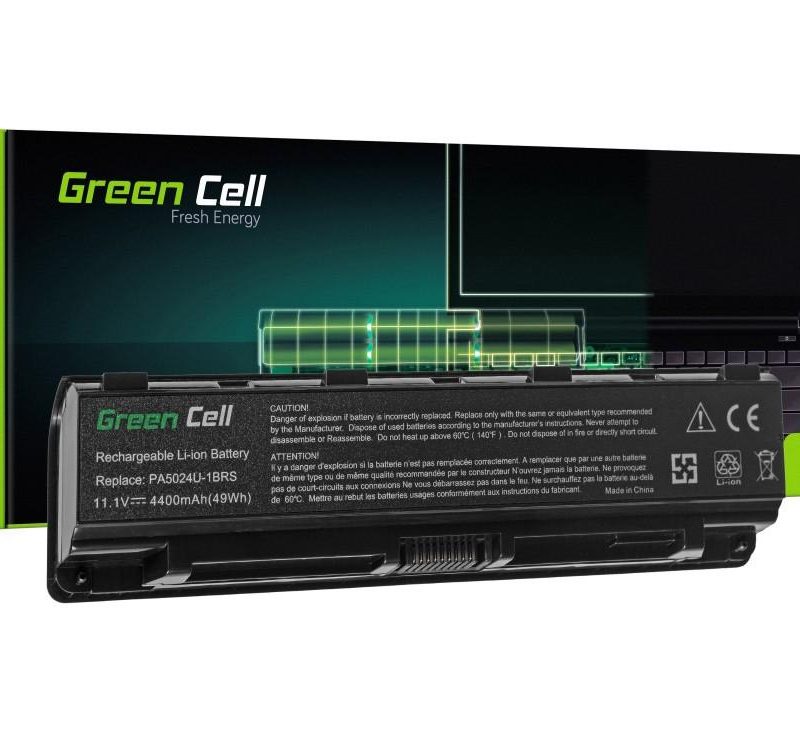 Батерия  за лаптоп GREEN CELL, TOSHIBA PA5023/PA5024 Satellite C850 C855 C870  L850 L855, 10.8V, 4400mAh