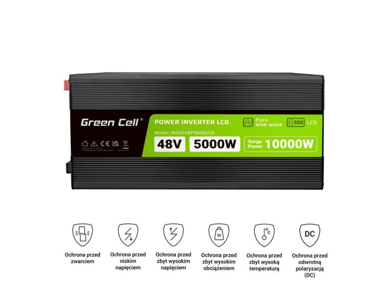 Инвертор GREEN CELL, 48/220V,  DC/AC, 5000W/10000W,INVGCP5000LCD  LCD чиста синусоида - Image 5