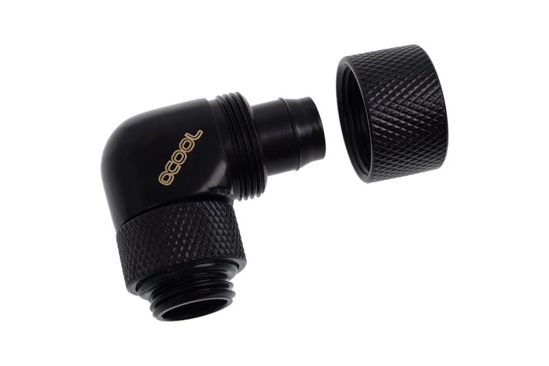 Фитинг Alphacool Eiszapfen, Удължител, 90°, 13/10mm, G1/4, Черен мат - Image 3