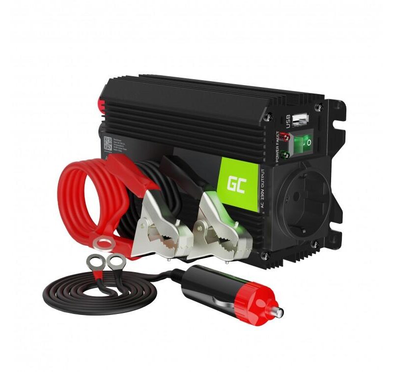 Инвертор GREEN CELL, 12/220V, DC/AC, 300W/600W, Модифицирана синусоида