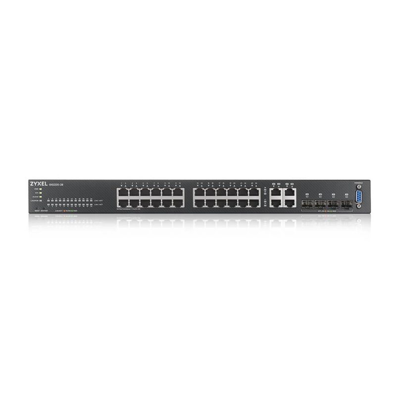 Суич ZyXEL GS-2220-28, 24 портов Layer2+, 24x Gigabit + 4x Gigabit combo (RJ45/SFP), управляем - Image 2