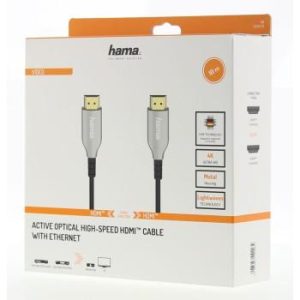 Оптичен активен кабел HAMA Optical, HDMI мъжко - HDMI мъжко, Ethernet, 4K, 10м, Позл.конектори, Черен - Image 2