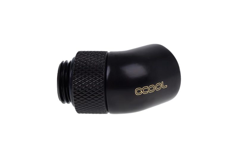 Ъглов адаптер Alphacool Eiszapfen, 45°, G1/4 външна към G1/4 вътрешна резба, Черен мат - Image 2