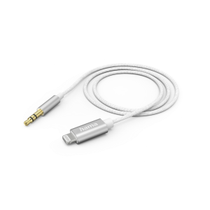 Аудио кабел HAMA, Lightning мъжко - 3.5 mm жак мъжко, 1.0 м, Бял - Image 2