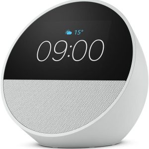 Смарт часовник Amazon Echo Spot 2024, Alexa асистент, Бял