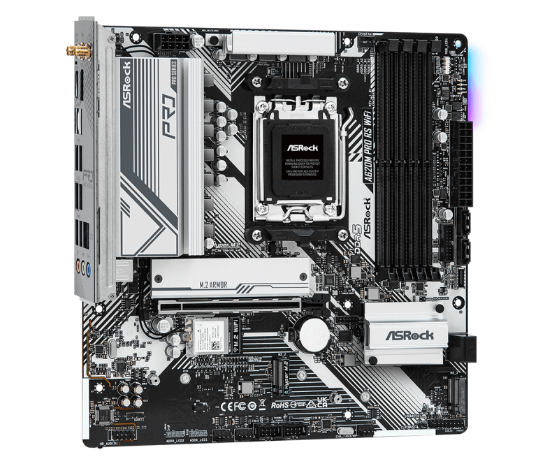 Дънна платка ASROCK A620M Pro RS WiFi, Socket AM5, mATX, 4xDDR5 - Image 2