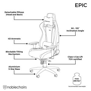 Геймърски стол noblechairs EPIC, Black Edition - Image 6