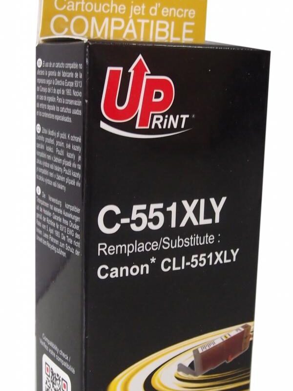 Мастилница UPRINT CLI-551XL CANON, С чип, Yellow