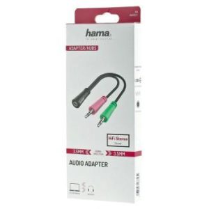 Жак адаптер HAMA, 3.5 mm жак женско - 2 x 3.5 mm жак мъжко, 10cm - Image 2