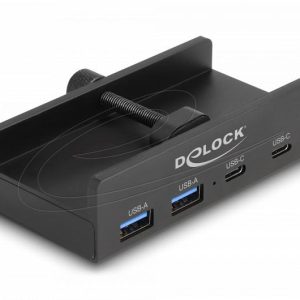 Delock USB Хъб, 4 порта, 5 Gbps, 2 x USB-A, 2 x USB-C