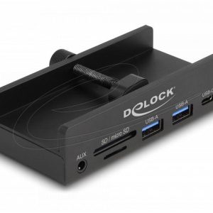 Външен USB Хъб, 3-порта, 5 Gbps, 2 x USB-A, 1 x USB-C, четец на карти с 2 слота