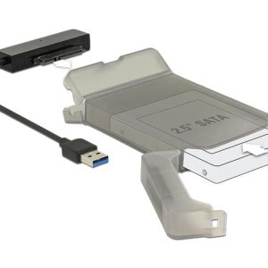 Конвертор Delock, USB 3.0 Type-A мъжко - SATA 6 Gb/s 22 pin, 2.5″ защитен калъф