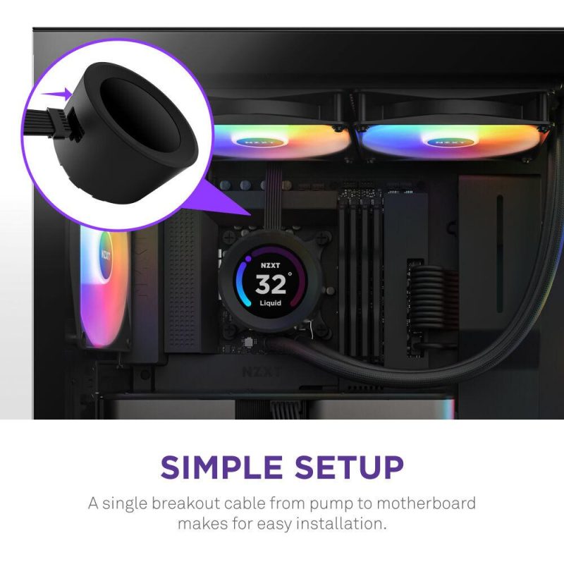 Охладител за процесор NZXT Kraken Elite RGB 280 Black, Customizable LCD Display - Image 7