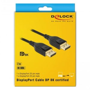 Кабел Delock  DisplayPort мъжко - DisplayPort мъжко, 2.0м, 8K 60 Hz, Черен - Image 5