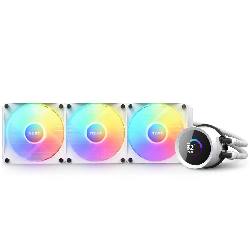 Охладител за процесор NZXT Kraken 360 RGB White, LCD Display - Image 3