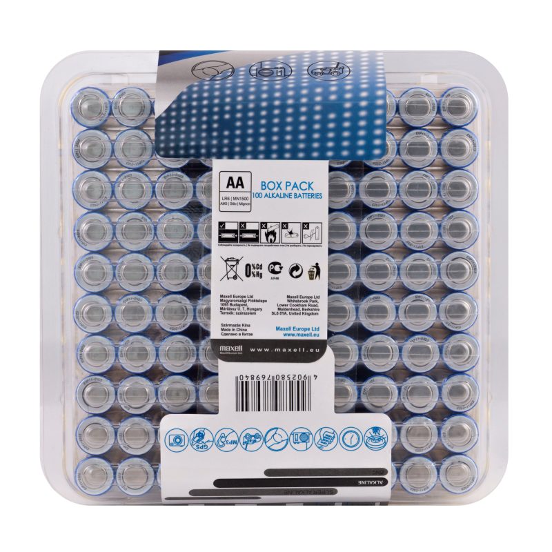 Алкални батерии MAXELL LR6 AA 10x10 бр / 100 бр. в PVC кутия - Image 3