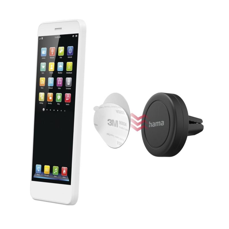 Стойка за телефон Hama Magnet, За кола, Въртене на 360 градуса, Черен - Image 3
