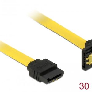 Интерфейсен кабел SATA III Delock 82806, Конектор под 90°. 0.30 m, жълт - Image 2