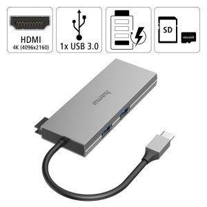 6-портов хъб USB-C, 2 x USB-A, USB-C, HDMI, SD, microSD - Image 4