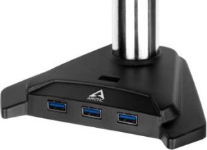 Стойка за 2 монитора за бюро ARCTIC Z2 Pro Gen 3, Регулируема, до 34"/29", 15 кг, 4 x USB3.0, Черна - Image 2