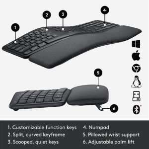 Безжична клавиатура Logitech ERGO K860 - Image 8