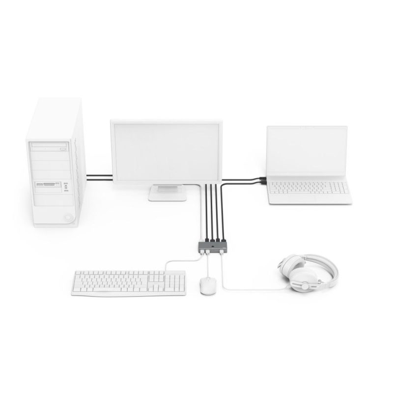 KVM превключвател Hama Connect2Switch, 4-портов, USB, HDMI, Вкл. кабели - Image 5
