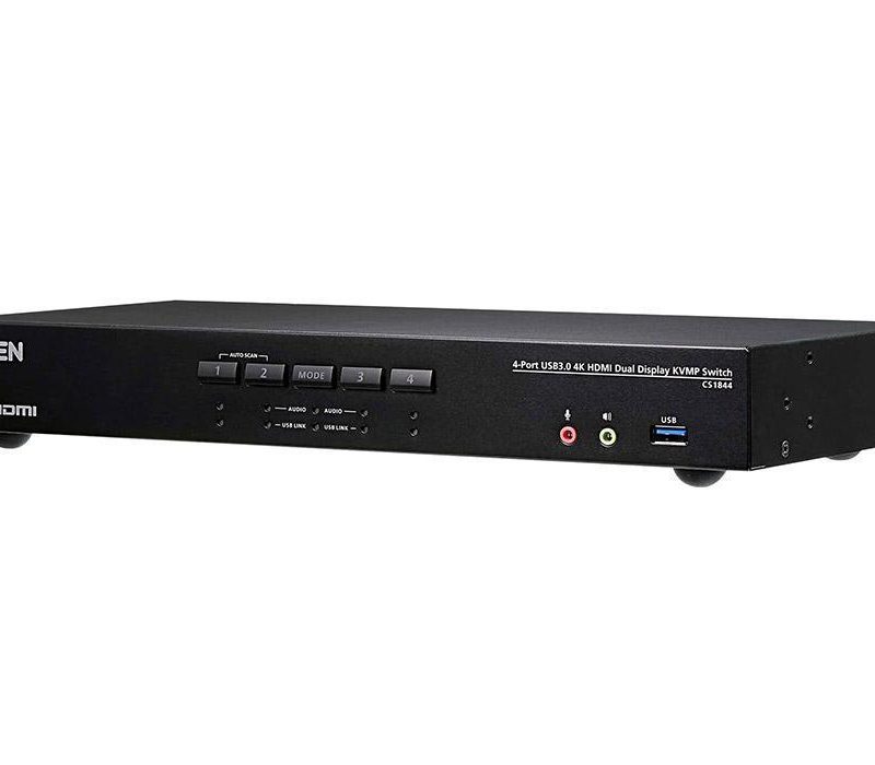 KVM превключвател ATEN CS1844-AT-G, 4 порта USB 3.0, За 2 HDMI монитора