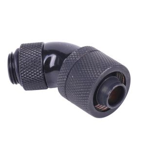 Компресионен фитинг Alphacool, 16/10 - G1/4, 45°, Въртящ се, Черен мат