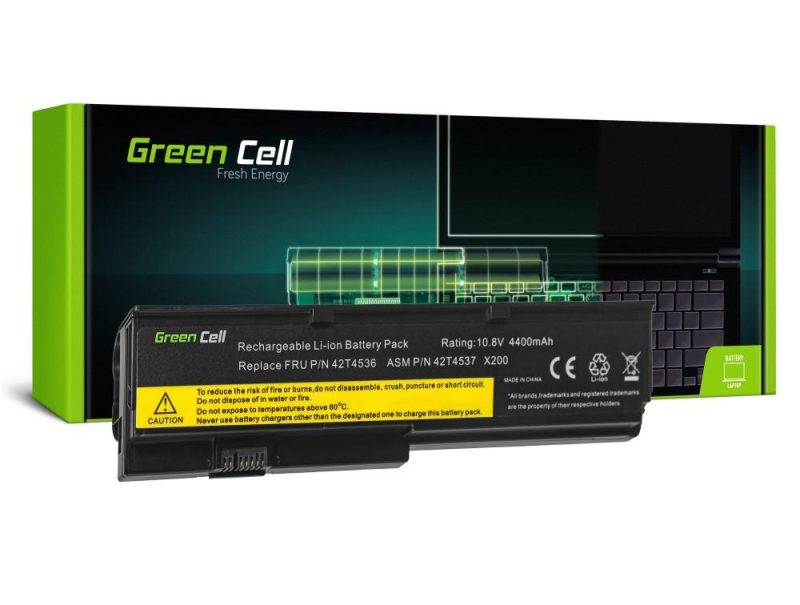Батерия  за лаптоп GREEN CELL, IBM Lenovo ThinkPad X200 X201 X201i 42T4535, 10.8V, 4400mAh