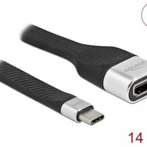 Кабел Delock FPC Flat Ribbon, USB-C мъжко - HDMI женско, 4K 60 Hz, 14 cm - Image 2