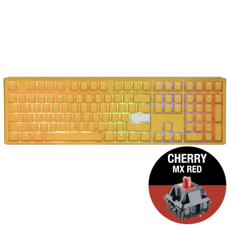 Геймърскa механична клавиатура Ducky One 3 Yellow Full-Size, Cherry MX Red - Image 2