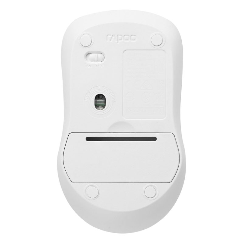 Безжична оптична мишка RAPOO 1680, Тиха, 2.4Ghz, Бяла - Image 5
