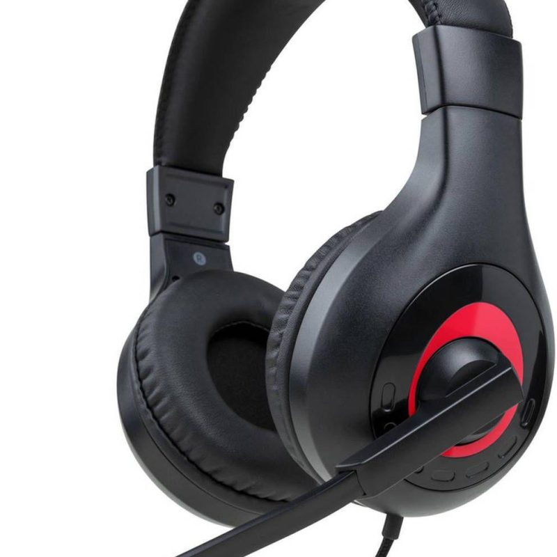 Геймърски слушалки Nacon Bigben Nintendo Switch Headset V1, Микрофон, Черен/Червен