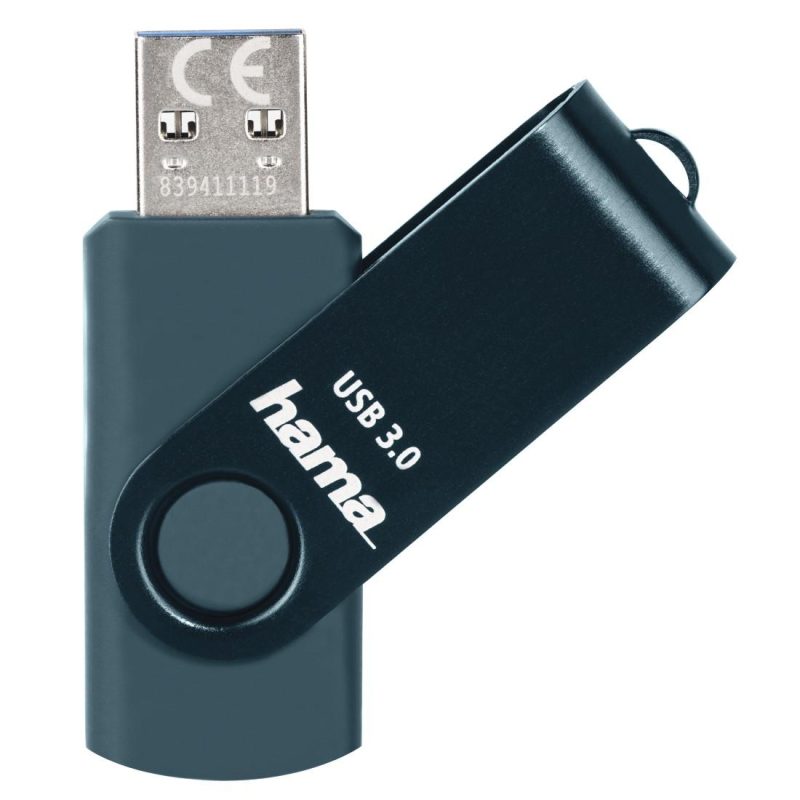USB памет HAMA Rotate, 128GB, USB 3.0 90 MB/s, Петролно синьо - Image 3