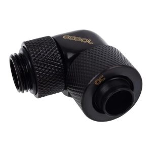 Фитинг Alphacool Eiszapfen, Удължител, 90°, 13/10mm, G1/4, Черен мат