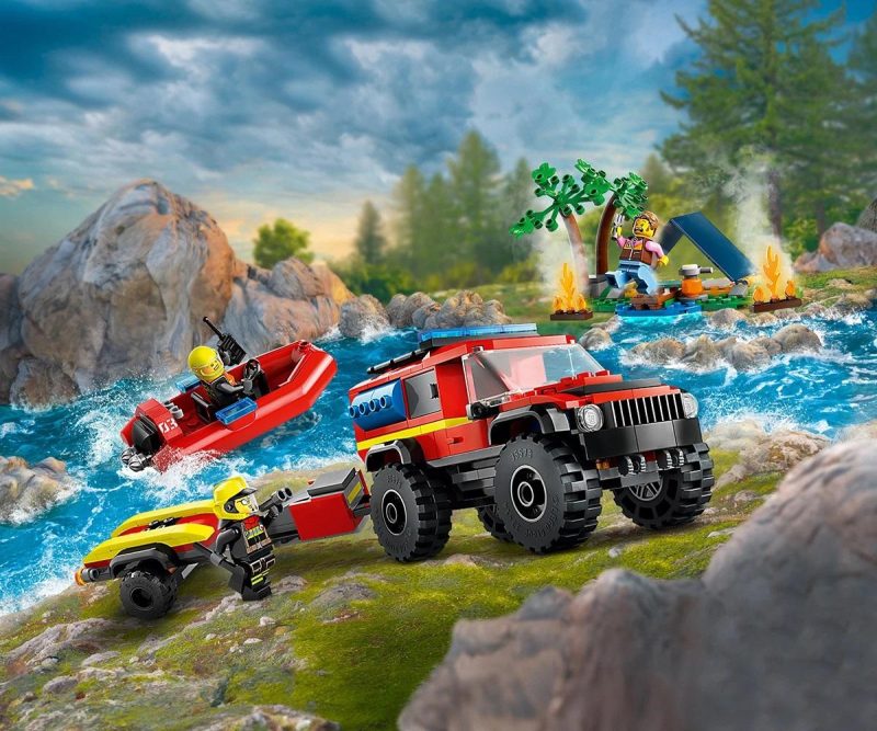 LEGO City - 4x4 Fire Truck with Rescue Boat - 60412 - Image 4