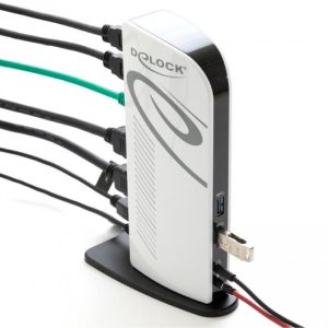 Докинг станция Delock, За MacBook, HDMI Full-HD, USB 3.2, LAN, Audio, Черен/Бял - Image 4