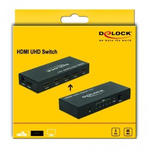 5 портов HDMI суич Delock  4K@60Hz, Дистанционно, Черен - Image 4