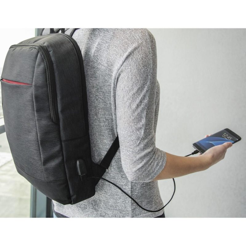 Раница за лаптоп HAMA Manchester, До 40 см (15.6"), USB порт, Черна, 216489 - Image 6