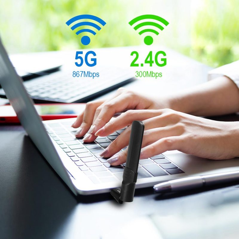 Безжичен адаптер EDIMAX EW-7822UAD, USB, Realtek, 2.4Ghz/5GHz, AC1200, с външна антена - Image 3