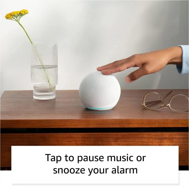 Преносима смарт тонколона Amazon Echo Dot 5, Гласов асистент, Alexa, Бяла - Image 3